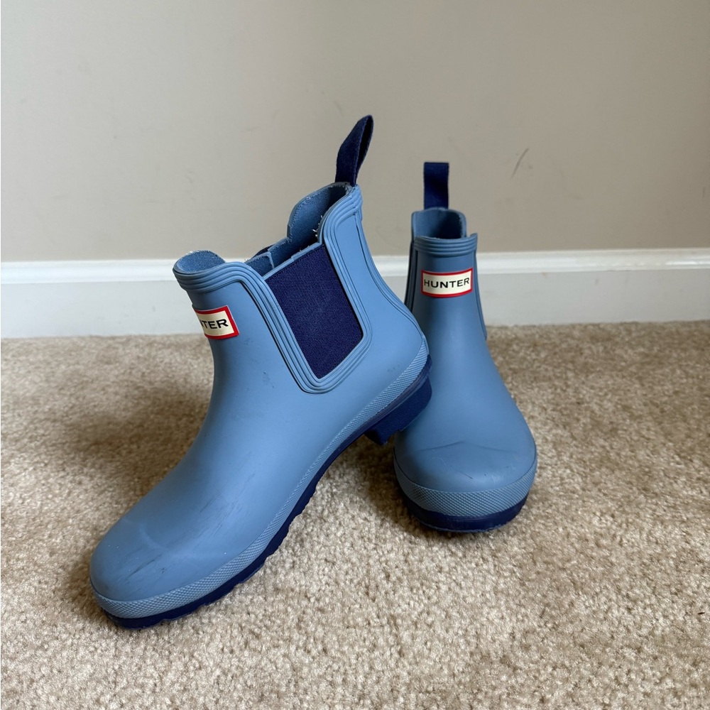 Hunter Adult Blue Ankle Rain Boots